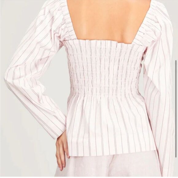 Ganni Shrinking Violet Cotton Smock Top Blouse - Picture 4 of 10